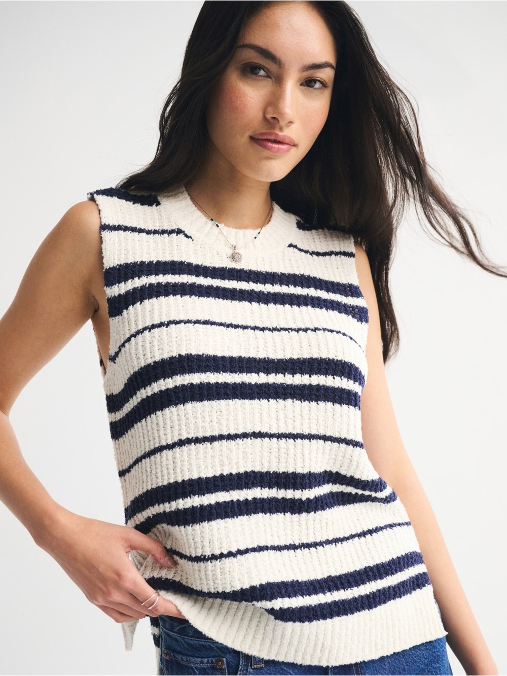 Abercrombie & Fitch Striped Knit Sweater Tank  NWT Size Medium